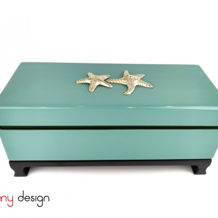 Blue rectangular box attached with starfish included with stand 26*11*H8 cm